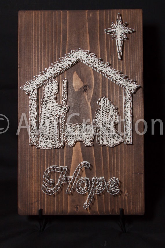 Custom Nativity String Art