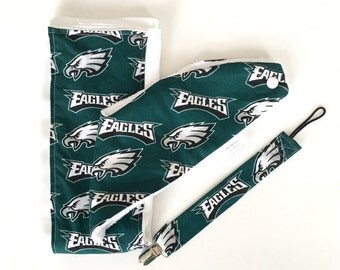 Philadelphia Eagles Baby Burpee Bandana Scarf Bib, Burp Cloth & Pacifier Clip