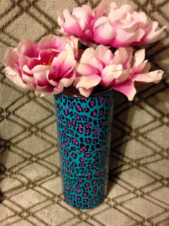 Leopard print flower vase