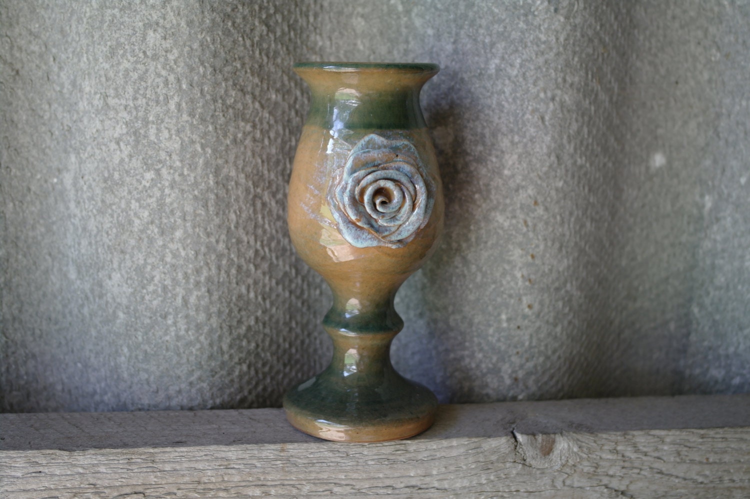 Vase Candlestick Vintage Ceramic long candle holder Pottery