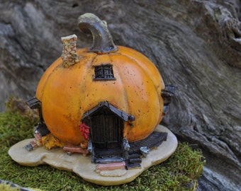Orange Pumpkin Fairy House