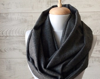 Men's scarf plaid scarf gray men scarf mens scarf infinity scarf herringbone scarf grey scarf men infinity scarf