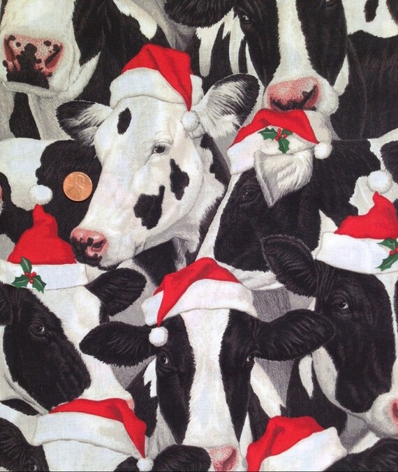 Cow Santa Cows Christmas Hat By Fabric Traditions Fat