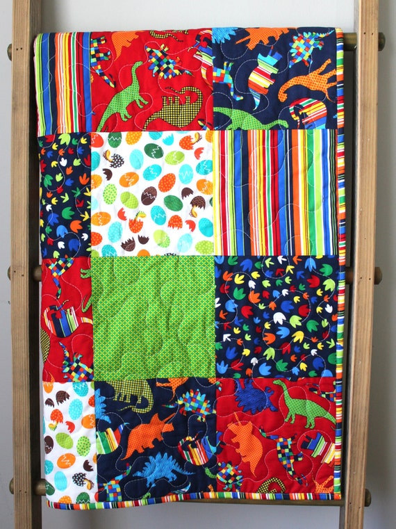 Baby Quilt Boy Dinosaur Quilt Dinosaur Nursery-Dinosaur