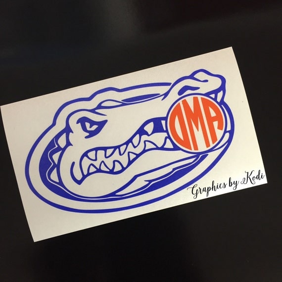 Florida Gator Monogrammed Decal Vinyl Sticker