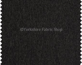 Quality Hopsack Weave Material Chenille Upholstery Fabric Black Colour For Soft Furnishings Sofas Curtains Home Interior - Sold By The Metre