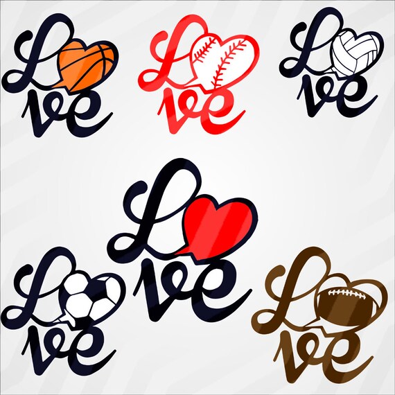 6Sport love vector art pngsvgdxfeps in 1 zip file by Dxfstore