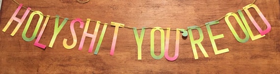 Items similar to Holy Shit You're Old Banner on Etsy