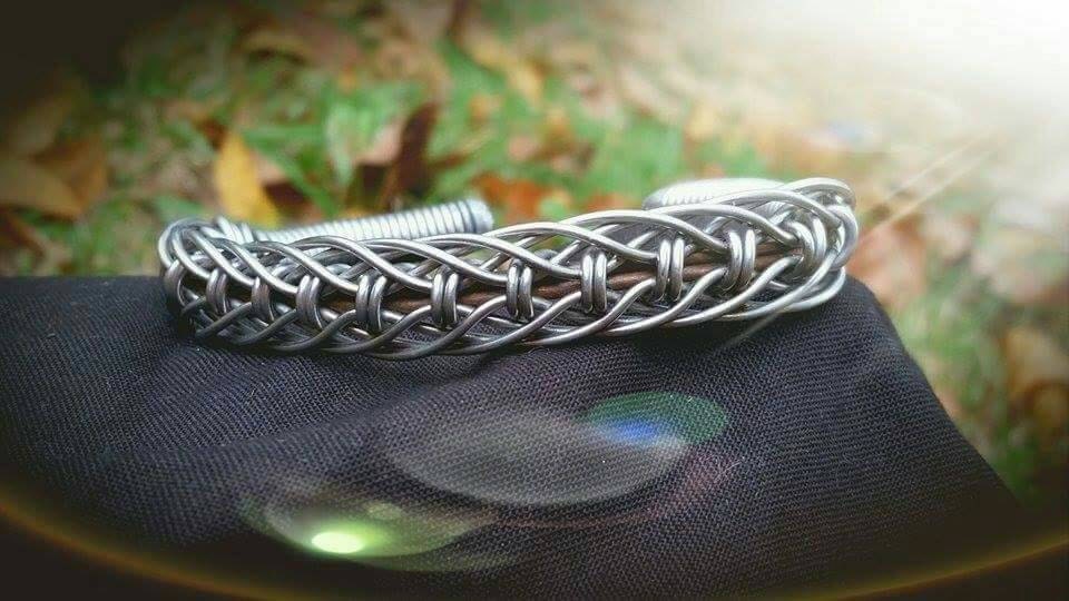 Mens bracelet Braided Welded Stainless Steel Bracelet welder