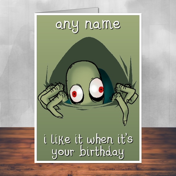 Salad Fingers birthday card. 5x7 inches 128mm x by MartynAndWells