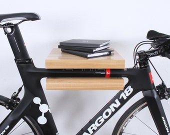 Amsterdam - wooden bike shelf / bike rack wall / bike wall mount / bicycle storage