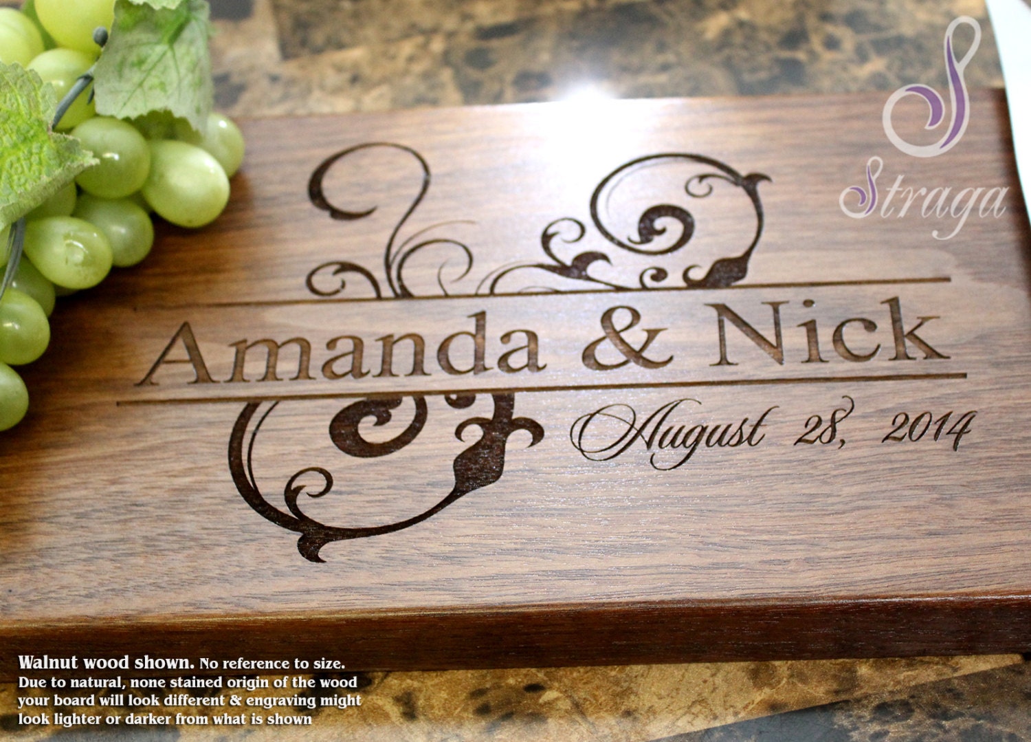 Personalized Engraved Cutting Board Wedding Gift Anniversary