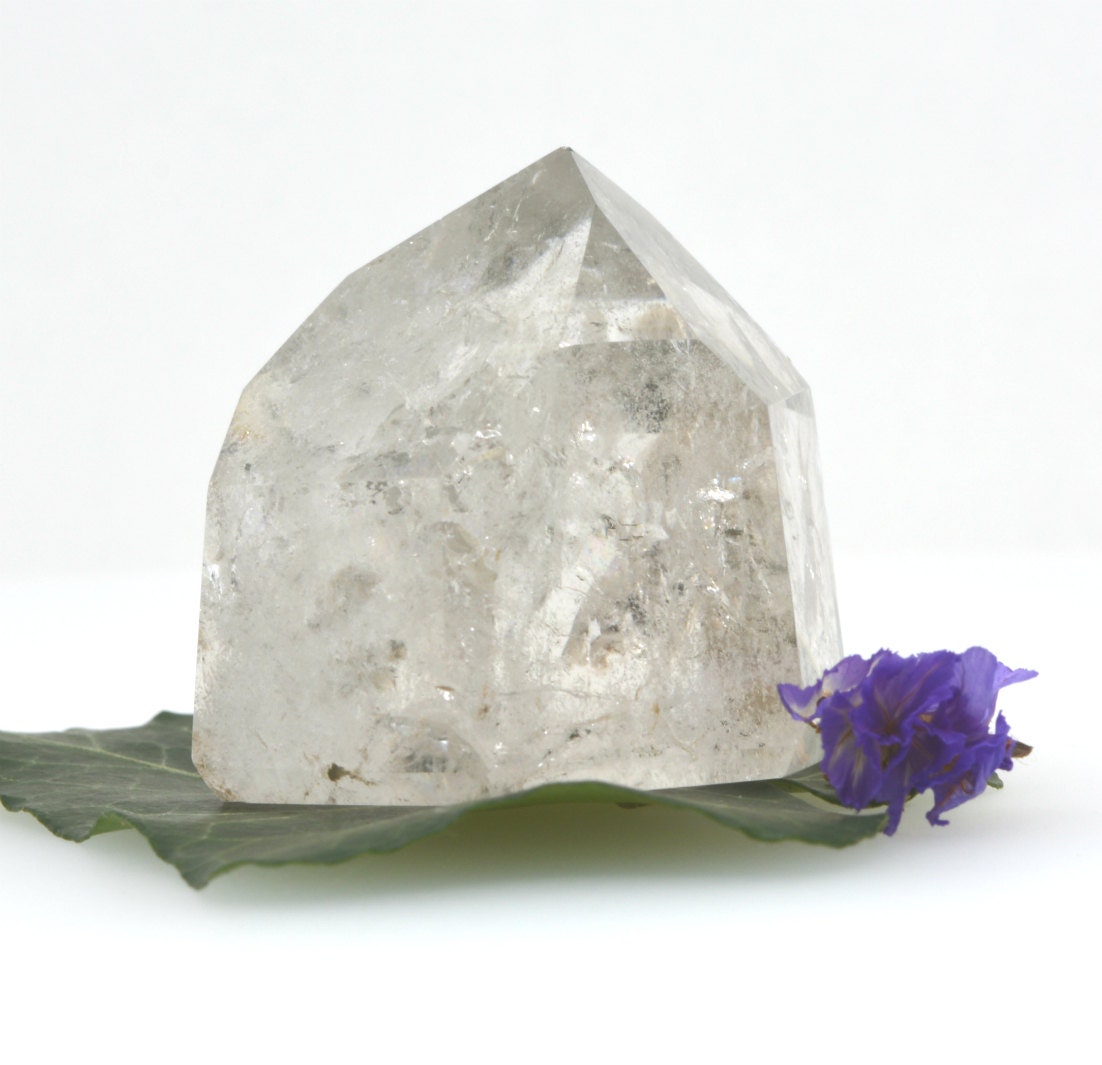 Clear quartz cut and polished point small quartz crystal