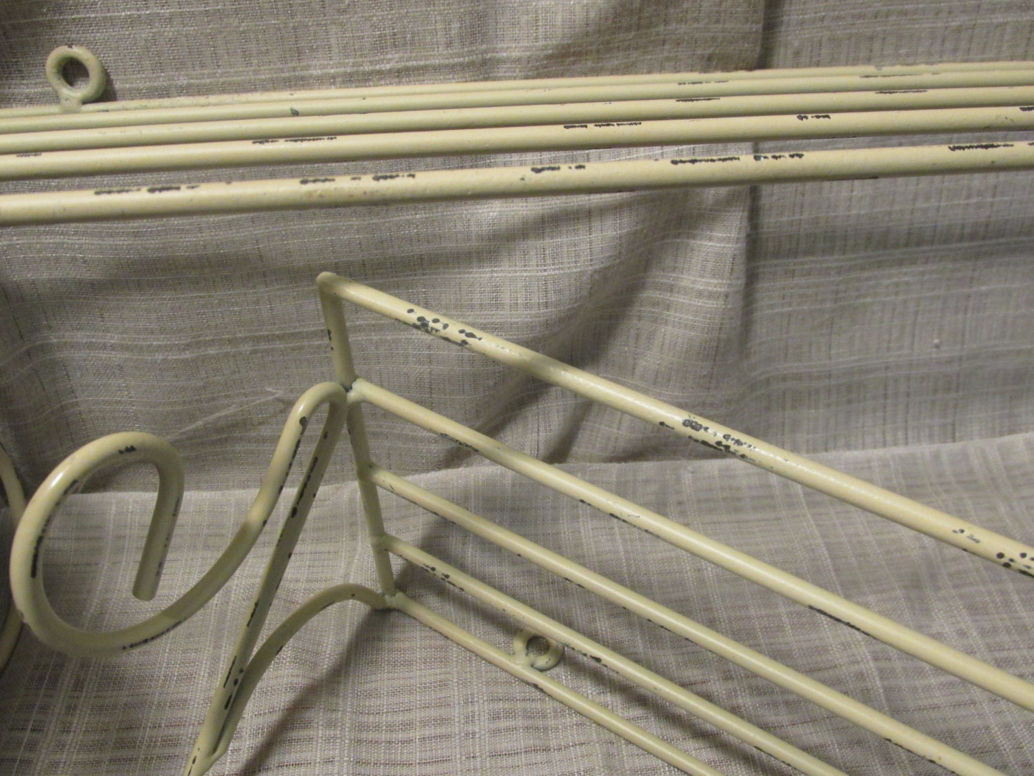 Great Pair of Two Metal Wall Shelves Bent Metal Shelf