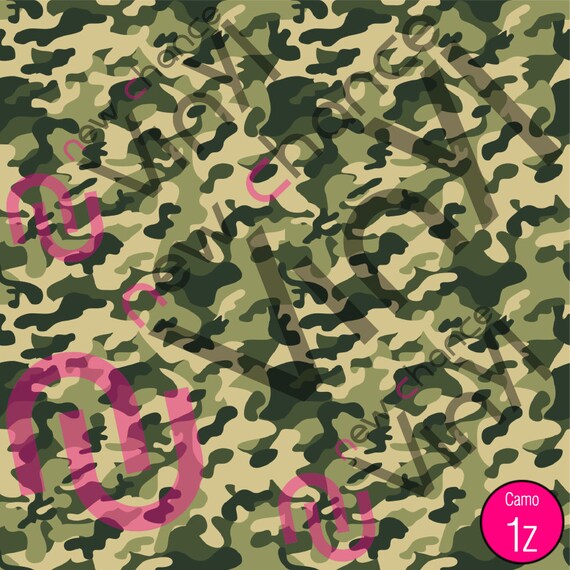 Camo z 12 x 12 Permanent Vinyl HTV Glitter HTV