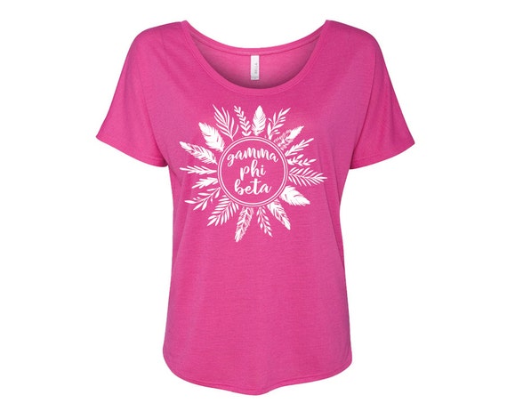 GPB Gamma Phi Beta Feathers Flowy Tee Choose Your Color