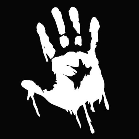 44 Zombie Hand Print Sticker Die cut Vinyl Decal 3