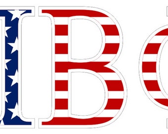 Pi Beta Phi American Flag Greek Letter Sticker - 2.5
