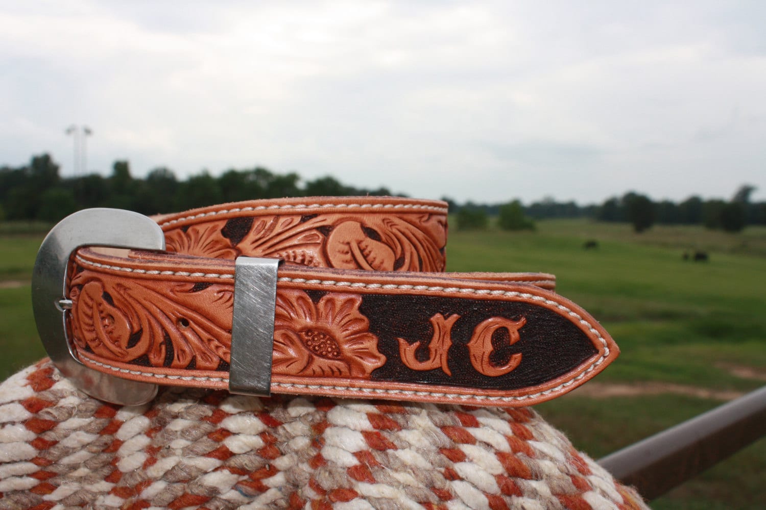Custom Hand Tooled Western Belt