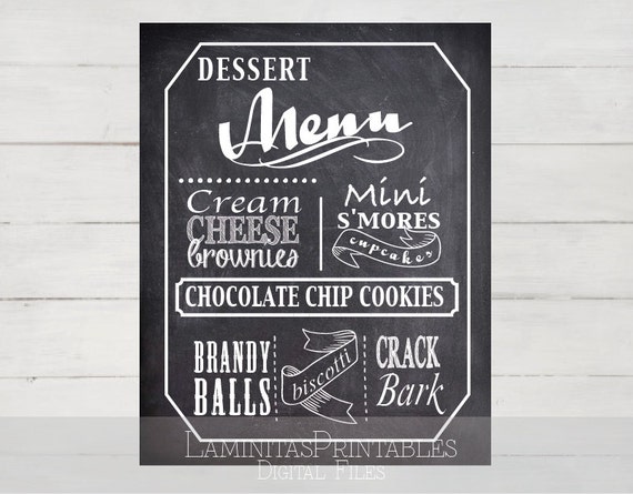 Dessert sign dessert table sign dessert bar by LaminitasPrintables