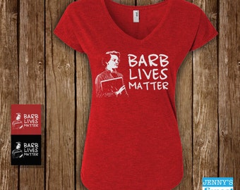Stranger Things Barb Women's Vneck | Barb Lives Matter Triblend Vneck |Barb Stranger Things Ladies Ladies V neck | Stranger Things Vneck-A12