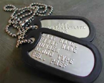 Real Debossed Military Dog Tags Dogtags Custom Personalized Made In USA - Foto 8