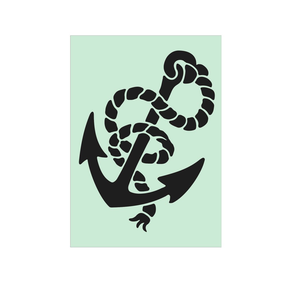 ANCHOR with Rope Stencil 10 x 14 Stencil Create beach