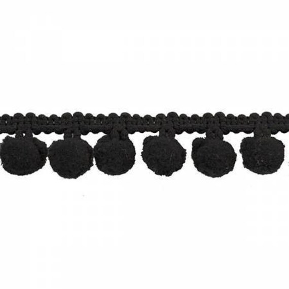 Pom Pom Trim by the Yard 1 Black Decorative trim