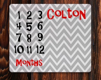 Monthly Milestone Blanket, Personalized Baby Blanket, Baby Month Blanket, Newborn Photo Prop, Monthly Baby Blanket, Custom Baby Gift