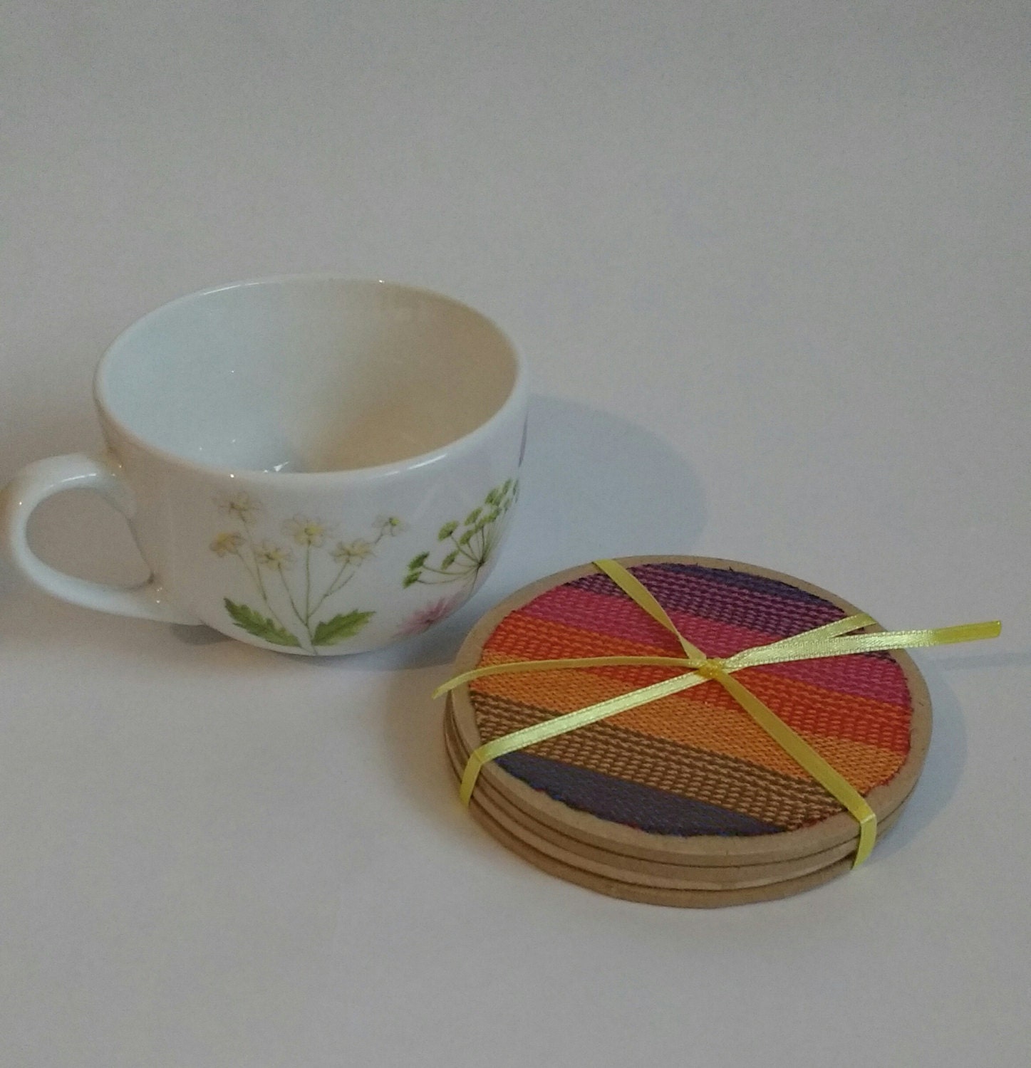 Wrap fabric coasters set of 4 tea coasters with lenny lamb