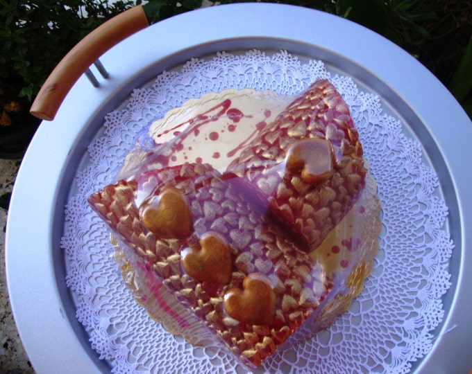 I love you Gift, Pomegranate Infusion Glycerin Soap Cake, Artfully designed Scented Soap Cake, Designer Soap, Table Centerpiece, Unique Gift