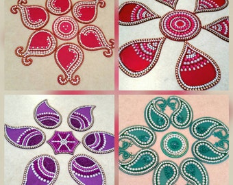 Kundan Rangoli, candle holder, dining table centerpiece- medium size