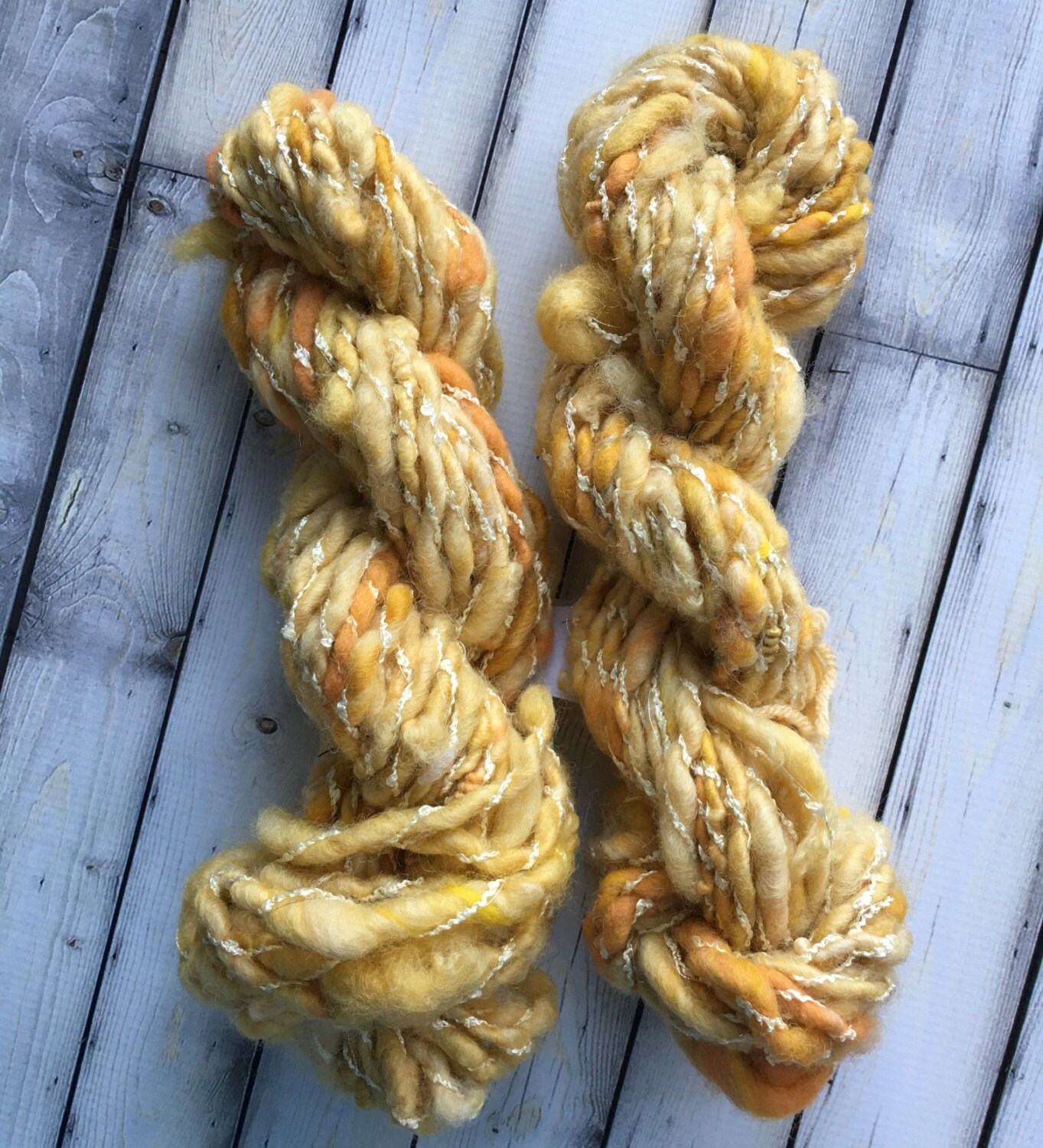 Handspun Art Yarn Butter Yellow Honey SuPER BuLKy YaRN