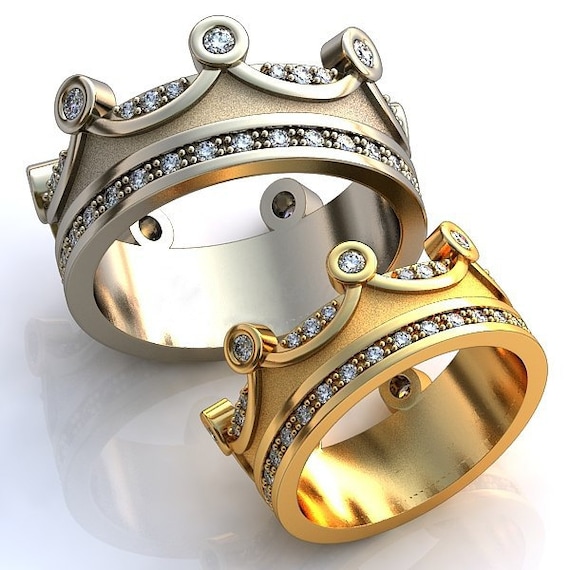 Crown Wedding Bands Crown Mens Band Crown Womens by