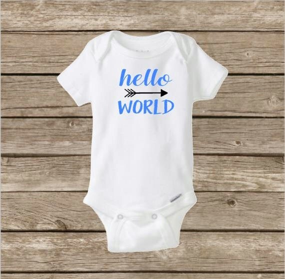  Hello World Onesie  New Baby Outfit New by RKCreativeImpression