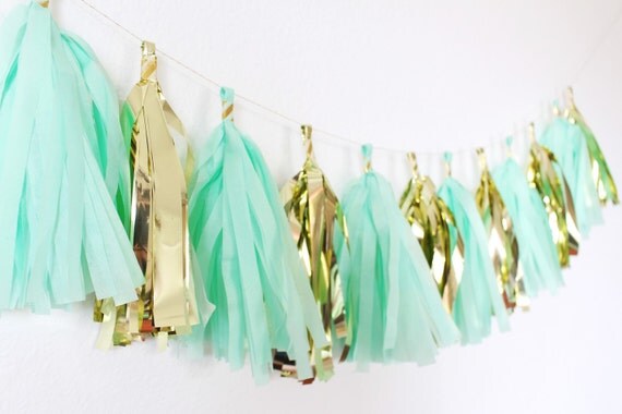 tissue tassel garland - tassel garland - tassels - mint baby tissue tassel garland - tassel garland - tassels - mint baby