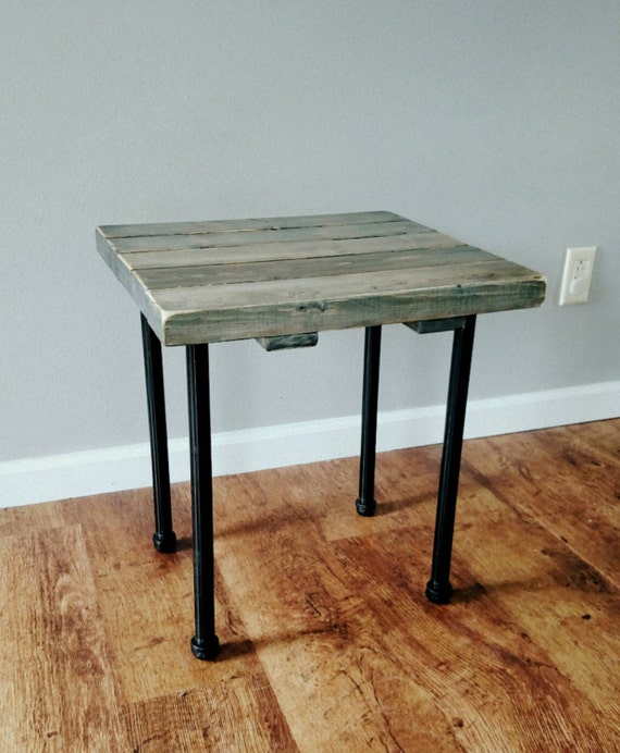 Items similar to Industrial end table, side table, pipe legs, free