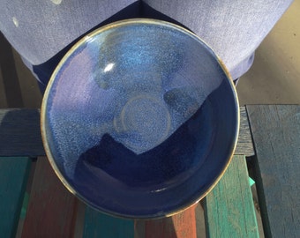 Ceramic, pottery bowl, blue bowl, purple bowl
