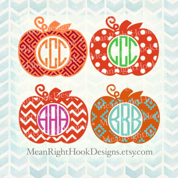 Download Pumpkin Monogram SVG Fall / Autumn / by MeanRightHookDesigns