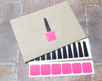 30 Nail Polish Stickers, Spa Party favors, Spa birthday invitation seal, removable wallpaper, girls night party girls birthday pamper party