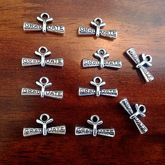 Bulk 15 Diploma Charms Graduate Charms Graduation Charms
