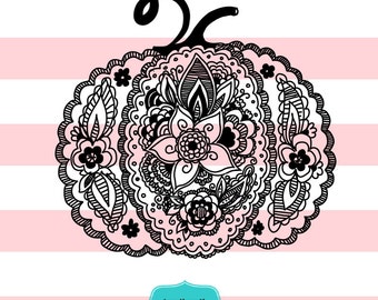 Mandala pumpkin hand drawn SVG, Halloween Mandala, Mandala clipart, svg files, ID#DR-hal1
