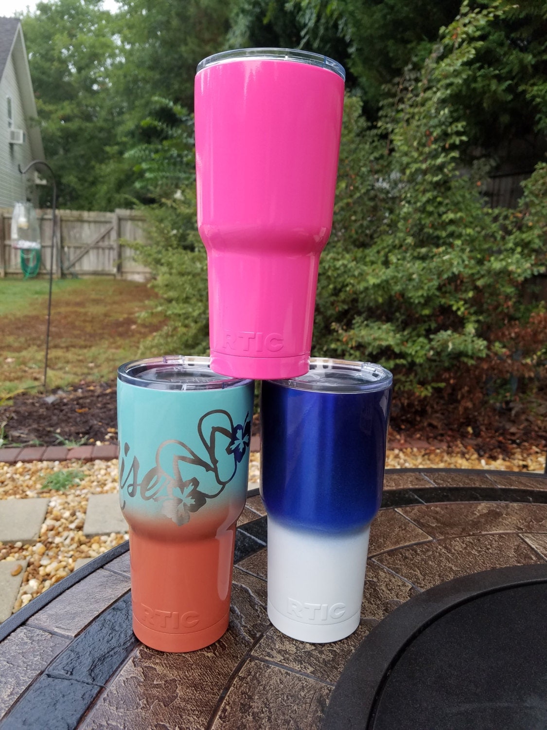 30 oz RTIC Tumbler with 2 colors of Powder Coating Vinyl Peel