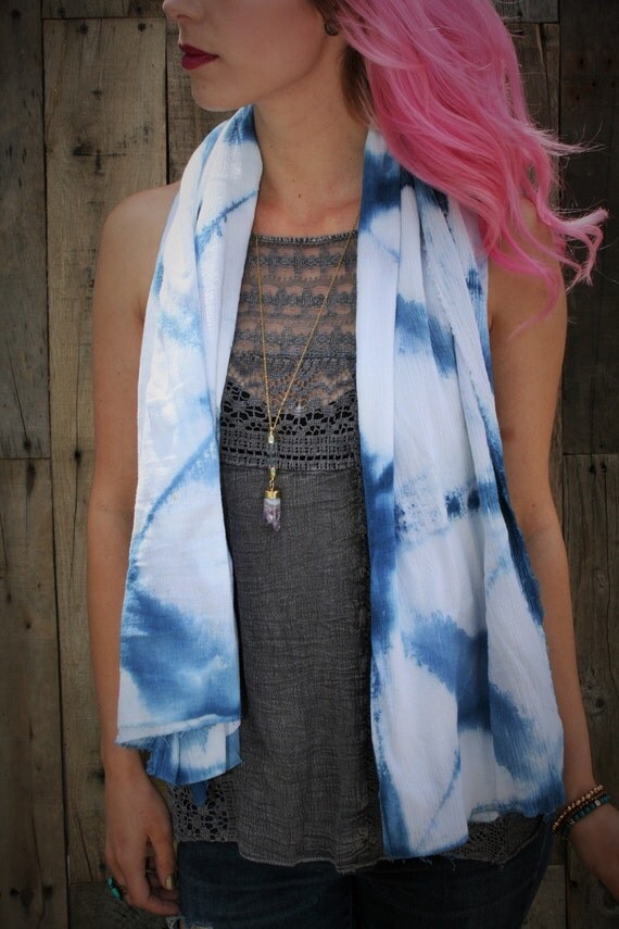 Items similar to Shibori Scarf Body Wrap Geometric Pattern on Etsy