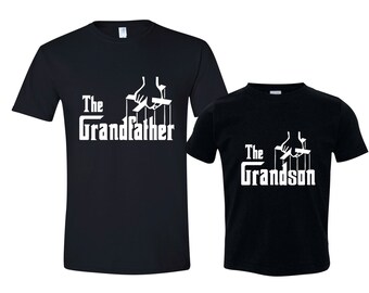The Grandfather Shirt and The Grandson shirt, Matching Grandfather Grandson T-shirts Grandpa Gift Set of 2 Grandparent Gift