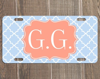 Moroccan Personalized License Plate PICK your COLORS! Custom Car Monogram Tag Customized Car Plates Personalized Gifts Customize your own!