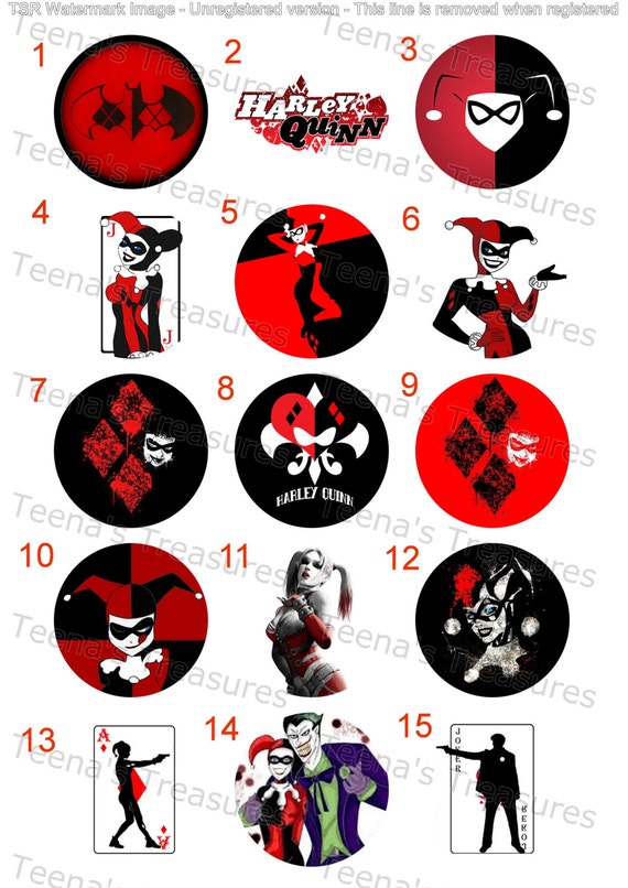 Harley Quinn Edible Cake Cupcake or Cookie by TeenasTreasuresNJ