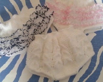 Items similar to Pink lace panties with white satin bows and tutu ...