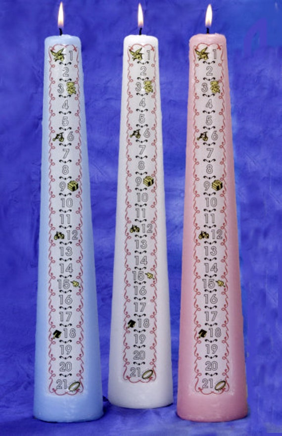 1 21 Year Countdown Birthday Candle
