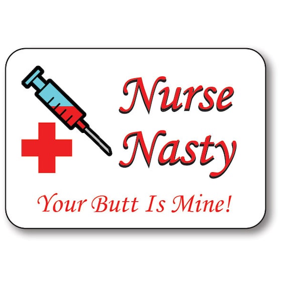 NASY NURSE Funny Name Badge Halloween Costume Prop Safety pin